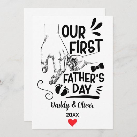 2023年の初めての父の日、名前をカスタムする シーズンカード (正面/裏面)