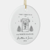 2023年の北のメイン223で最初のクリスマス セラミックオーナメント (右)