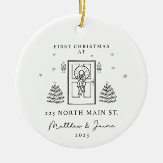 2023年の北のメイン223で最初のクリスマス セラミックオーナメント (正面)