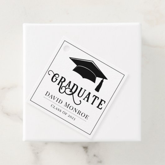 2023年の卒業式白黒ギフト フェイバータグ (インサイチュ)