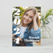 2023年の卒業赤タイポグラフィ写真教室 招待状 (スタンド正面)