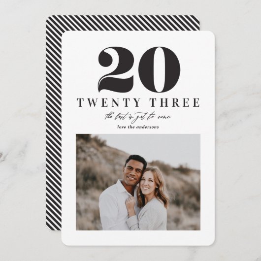 2023年の年末年始のグラフィックカード シーズンカード (正面/裏面)