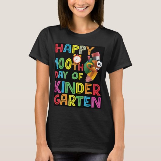 2023年の幼稚園100日目おめでとう Tシャツ (正面)