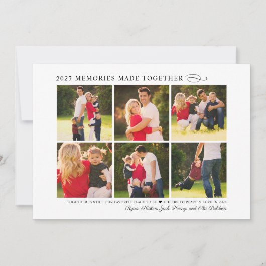 2023年の思い出を一緒に写真エレガントコラージュ シーズンカード (正面)