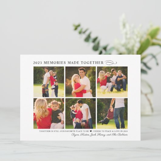 2023年の思い出を一緒に写真エレガントコラージュ シーズンカード (スタンド正面)
