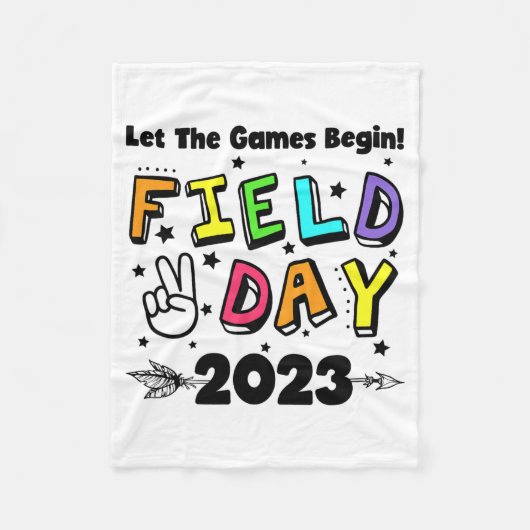 2023年の日ゲームを始める子供たち男の子の女の教え子 フリースブランケット (正面)