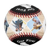 2023年の父の日の最初の写真カスタム写真 野球ボール (裏面)