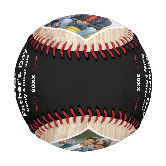 2023年の父の日の最初の写真カスタム写真 野球ボール (正面)