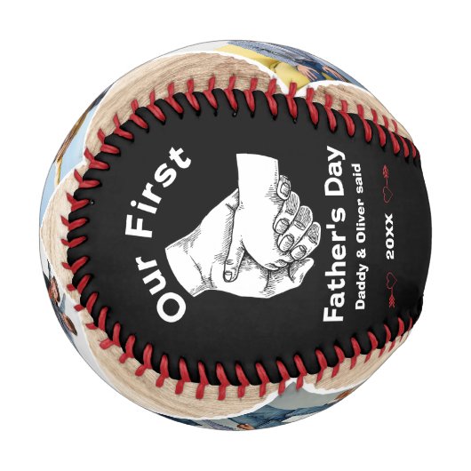 2023年の父の日の最初の写真カスタム写真 野球ボール (正面左)