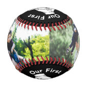 2023年の父の日の最初の写真カスタム写真 野球ボール (裏面)