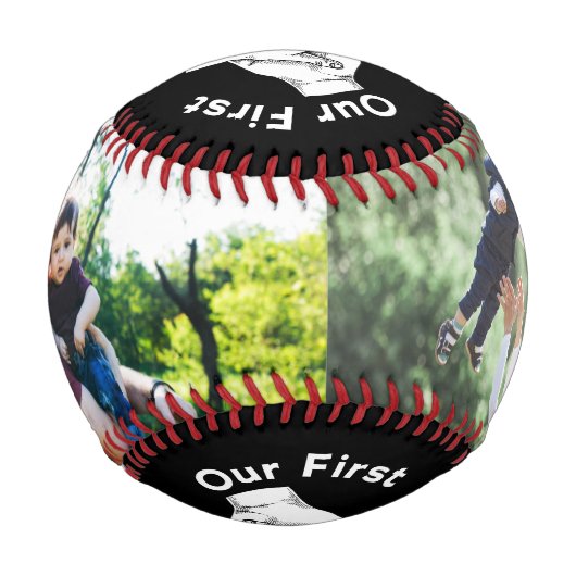 2023年の父の日の最初の写真カスタム写真 野球ボール (裏面)