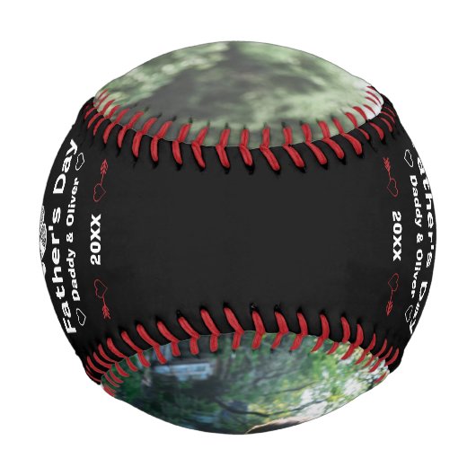 2023年の父の日の最初の写真カスタム写真 野球ボール (正面)