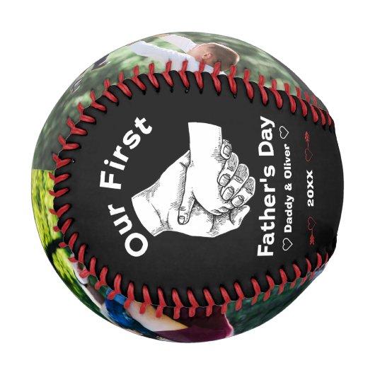 2023年の父の日の最初の写真カスタム写真 野球ボール (正面左)