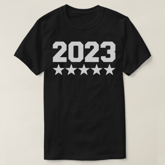 2023年の誕生日と大晦日のセルのための星 Tシャツ (デザイン正面)