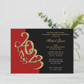 2023年の赤と金ゴールドクラスのカラーオプション付き 招待状 (スタンド正面)