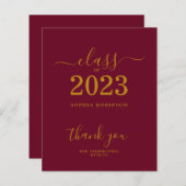 2023年のBUDGETクラス金ゴールドマルーン卒業 (正面/裏面)