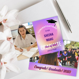 2023年のClass of 2023 Purple Photo Graduation Announ 招待状
