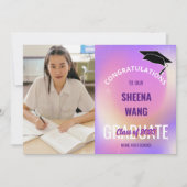 2023年のClass of 2023 Purple Photo Graduation Announ 招待状 (正面)