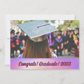 2023年のClass of 2023 Purple Photo Graduation Announ 招待状 (裏面)