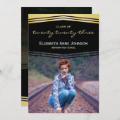 2023年のDeco写真卒業のクラス 招待状 (正面/裏面)