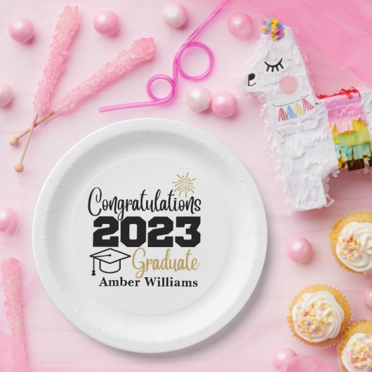2023年のGradパーティーデコールクラスのパーソナライズ ペーパープレート (パーティー)
