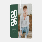 2023年はっきりしたグリーンホワイト写真研究科 メタルオーナメント (正面左)