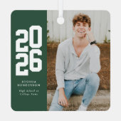 2023年はっきりしたグリーンホワイト写真研究科 メタルオーナメント (裏面)