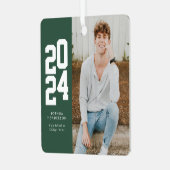 2023年はっきりしたグリーンホワイト写真研究科 メタルオーナメント (正面左)