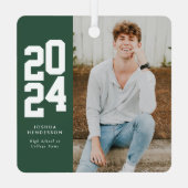 2023年はっきりしたグリーンホワイト写真研究科 メタルオーナメント (裏面)