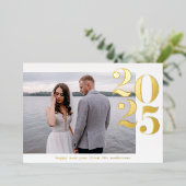 2023年はっきりした初の写真金ゴールド 箔シーズンカード (立ち正面)