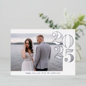 2023年はっきりした年末年始フォトシルバー 箔シーズンカード (立ち正面)