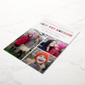 2023年は素晴らしクリスマス数々の3写真のカラーだった 箔シーズンカード (回転した状態)