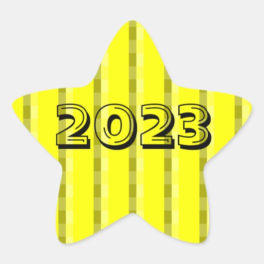 2023年イエロースターステッカーのクラスby Janz 星シール (正面)