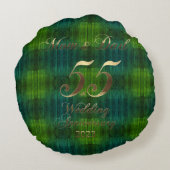 2023年エメラルド結婚55周年記念の両親 ラウンドクッション (裏面)