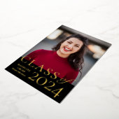 2023年エレガントクラス卒業金ゴールド 箔招待状 (回転した状態)