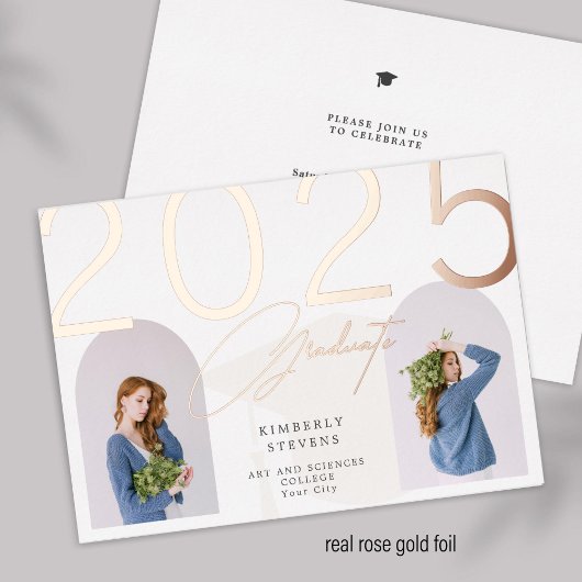 2023年エレガント卒ガーリーカスタムパーティー 箔招待状