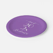 2023年エレガント卒業タイポグラフィバイオレット ペーパープレート (アングル)