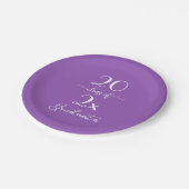 2023年エレガント卒業タイポグラフィバイオレット ペーパープレート (アングル)