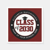 2023年エレガント卒業ブルゴーニュ赤組 スタンダードカクテルナプキン (正面)