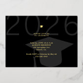 2023年エレガント卒業ミニマルカスタムリスト2枚 箔招待状 (裏面)