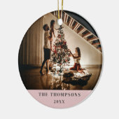 2023年エレガント家族写真ミニマリストピンクとグレー セラミックオーナメント (左)