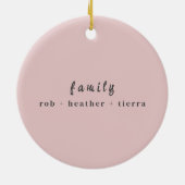 2023年エレガント家族写真ミニマリストピンクとグレー セラミックオーナメント (裏面)