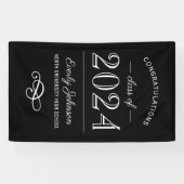 2023年エレガント白黒卒業カスタム 横断幕 (横)