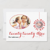 2023年エレガント赤写真ホリデーカード シーズンカード (正面)