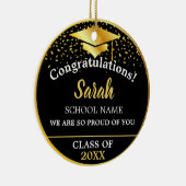 2023年カスタムのブラック&金ゴールド卒業クラス セラミックオーナメント (右)