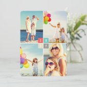 2023年カラーブロックモダン新年4フォトコラージュ シーズンカード (スタンド正面)