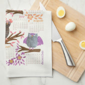 2023年カレンお洒落ダフクロウおもしろいかわいい キッチンタオル (四つ折り)