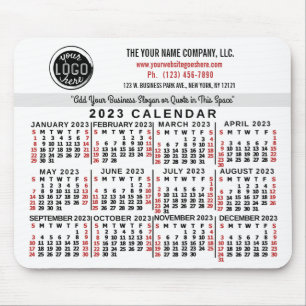 2023年カレンカスタムダー会社のロゴ名ホワイトレッド マウスパッド