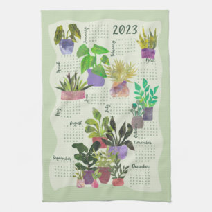 2023年カレンダハウス植物の屋内植物 キッチンタオル