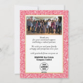 2023年カレンダピンクグリッターモダンビジネスフォト シーズンカード (裏面)